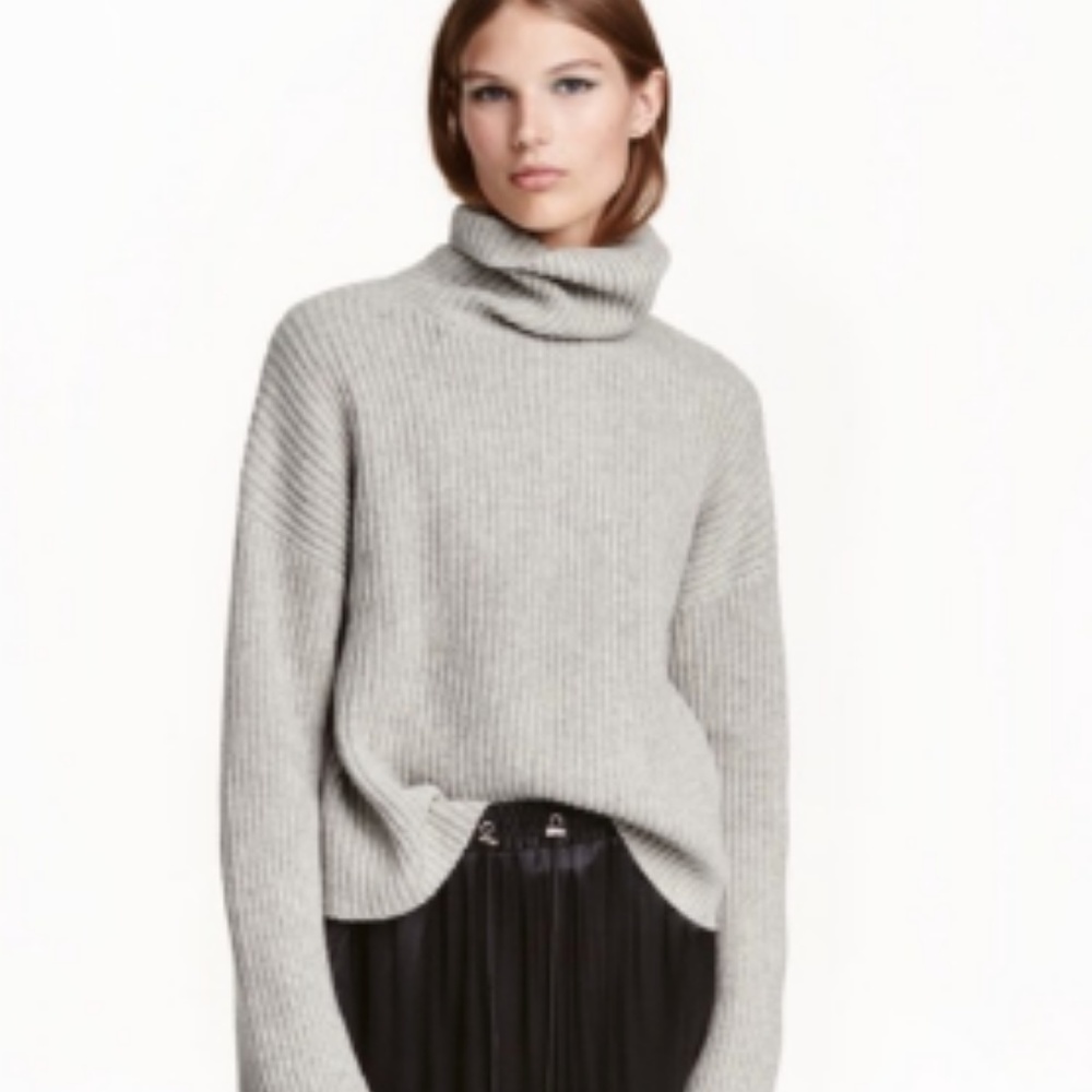 Grey Cashmere Wool Blend H&M Oversized Sweater S